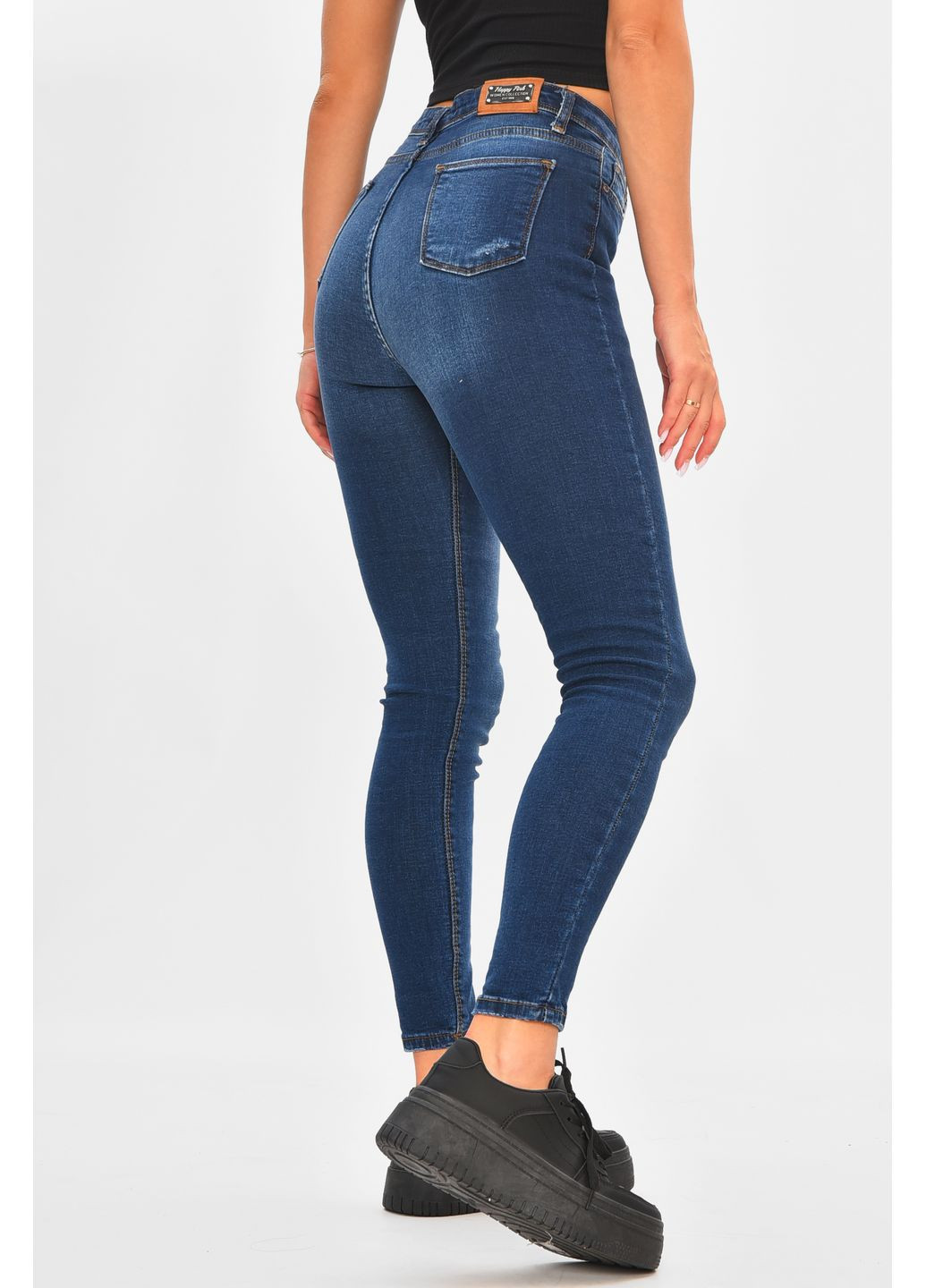 Джинси жіночі скінні синього кольору Let's Shop - (358058508)