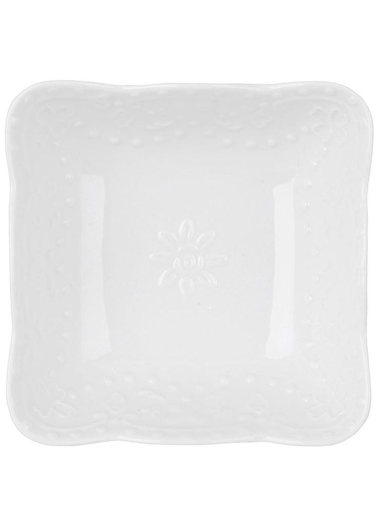 Піали порцелянові (набір 4 штуки) "Біле Мереживо" 11х11х4.5см, білий порцеляна BonaDi (372171559)