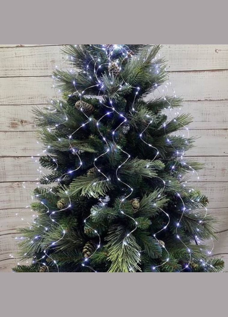 Роса пучок 3 метри 20 ниток кінський хвіст з пультом керування 600 Led гірлянда для ялинки на 8 режимів холодний білий Niki Light (304290100)