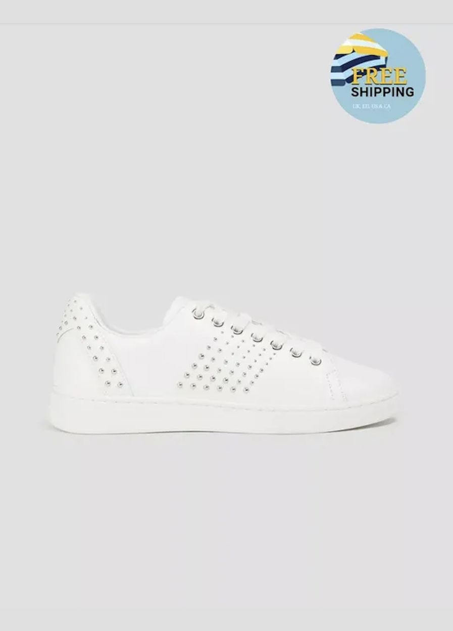 Белые кроссовки кеды Maje Leather Sneakers Studded белые всесезоны (301907076)