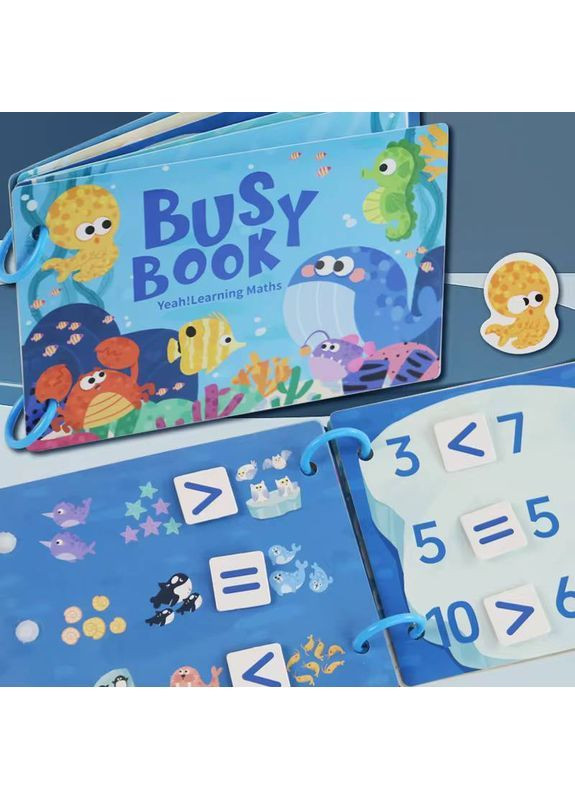 Busy Book Навчаємось граючись "Морська математика" (формат А5, з липучками) No Brand (371796734)