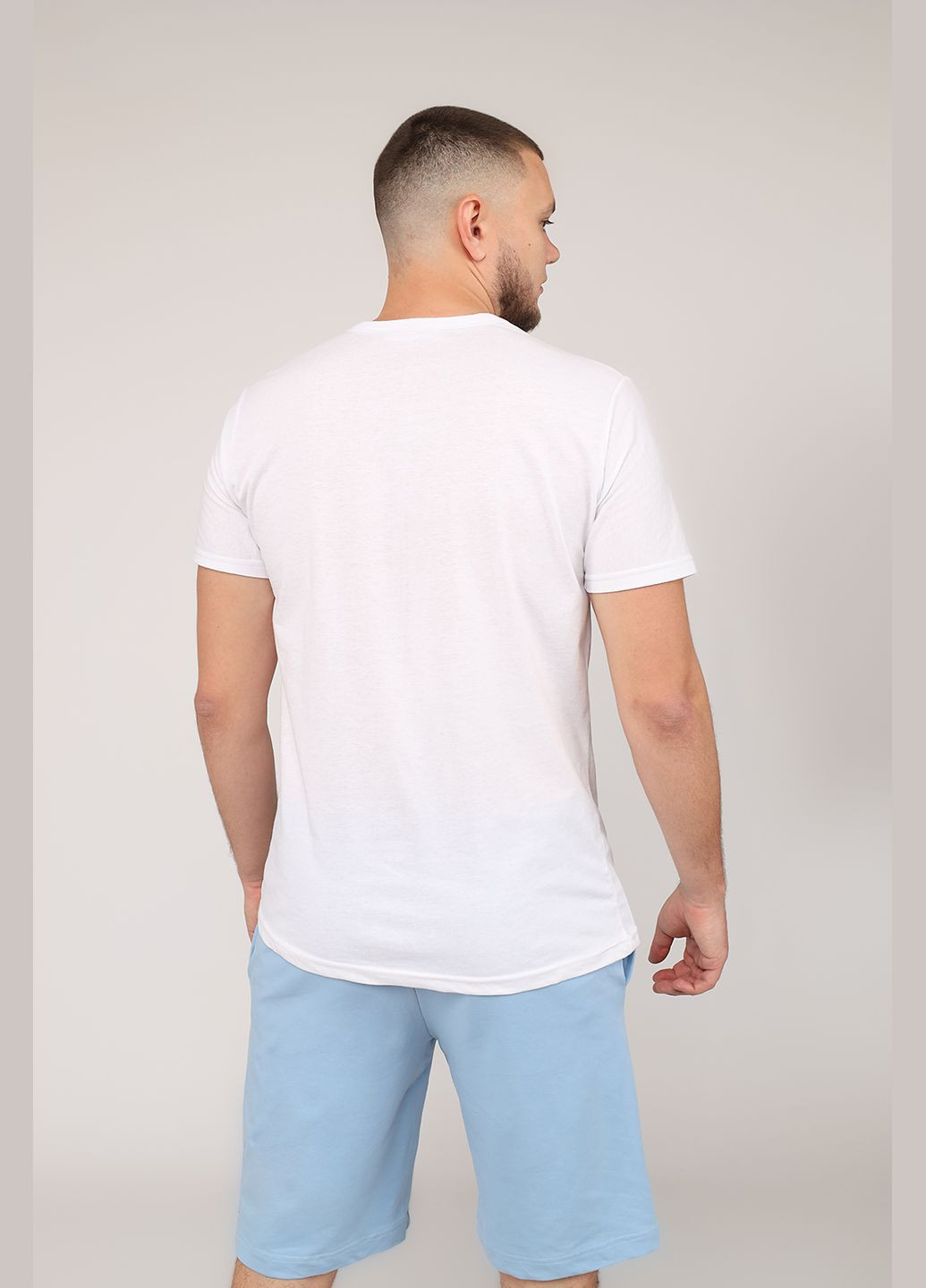 Біла футболка з коротким рукавом чоловіча колір білий цб-00273172 Yuki