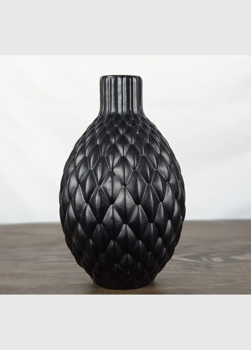 Ваза Nana Ceramics Квин черная 26 см муар No Brand (323220994)