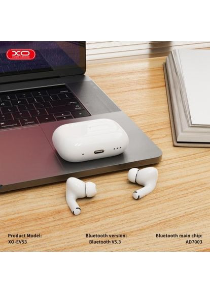 Наушники беспроводные EV53 V Full-Featuкрасный ANC Noise Canceling Headphones with Buzzer белые XO (370613758)