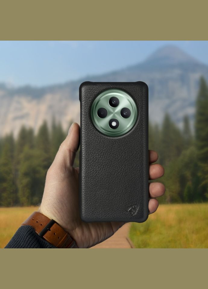 Шкіряна накладка Cover для OPPO Reno12 F 4G Чорний (78276) Stenk (316651260)