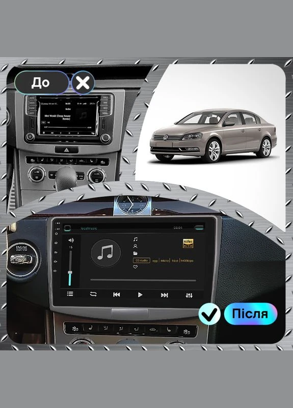 Штатная магнитола для Volkswagen Passat B7 2011-2015 экран 10" 2/32Gb 4G Wi-Fi GPS Top Lesko (378918201)