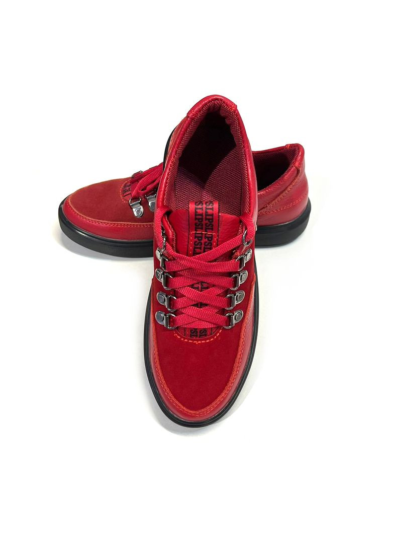 Красные кеды женские красные натуральна замша. Slip