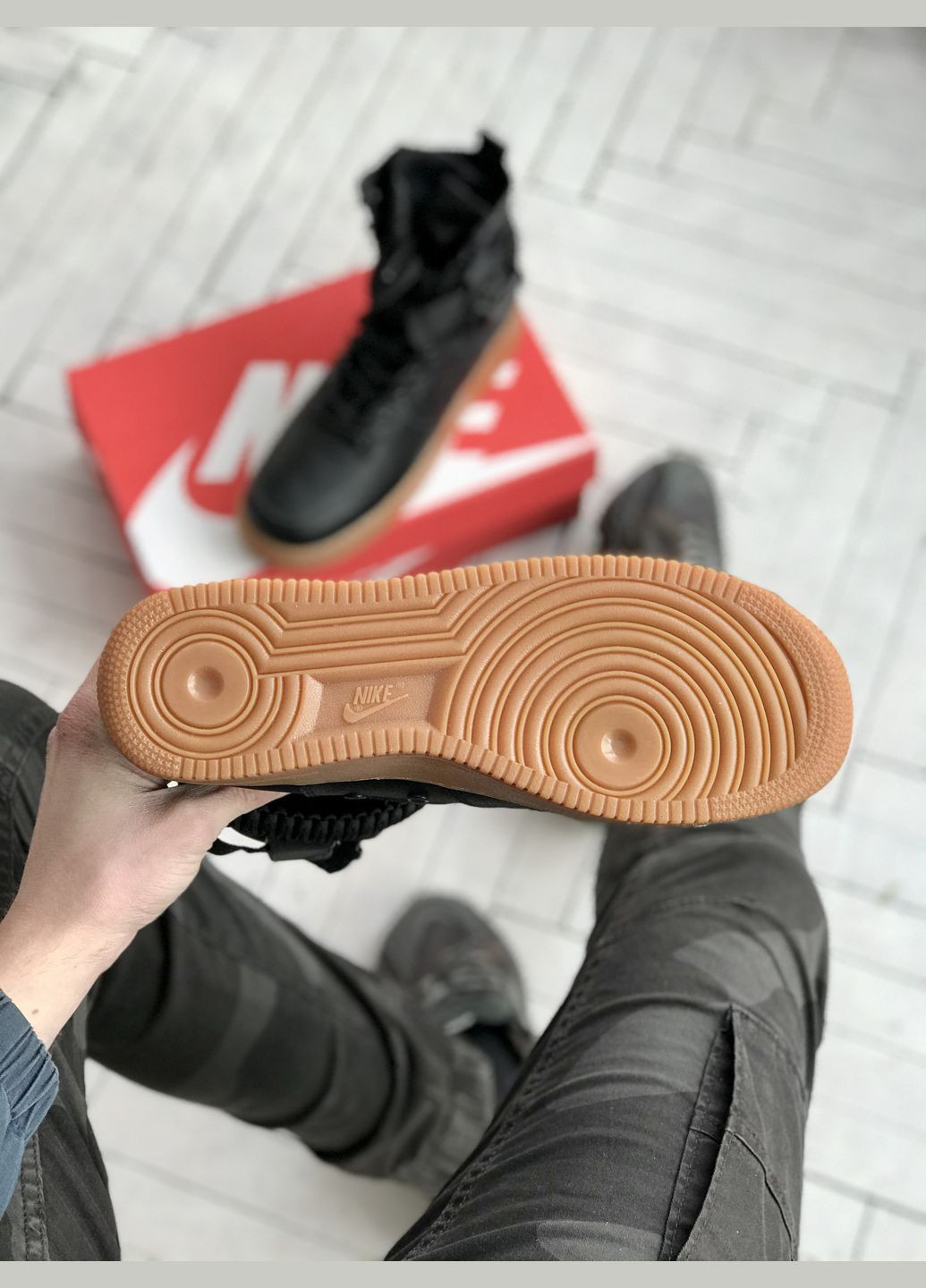 Черные всесезонные кроссовки мужские nike air force 1 sf black | найк аир форс 1 сф черные No Brand