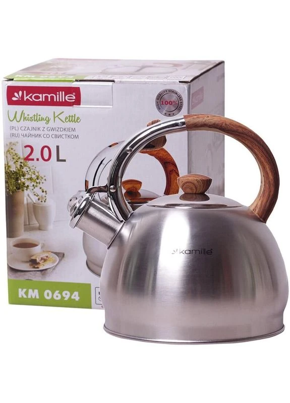 Чайник Whistling Kettle 2л з нержавіючої сталі зі свистком KM-0694N Kamille (303634255)