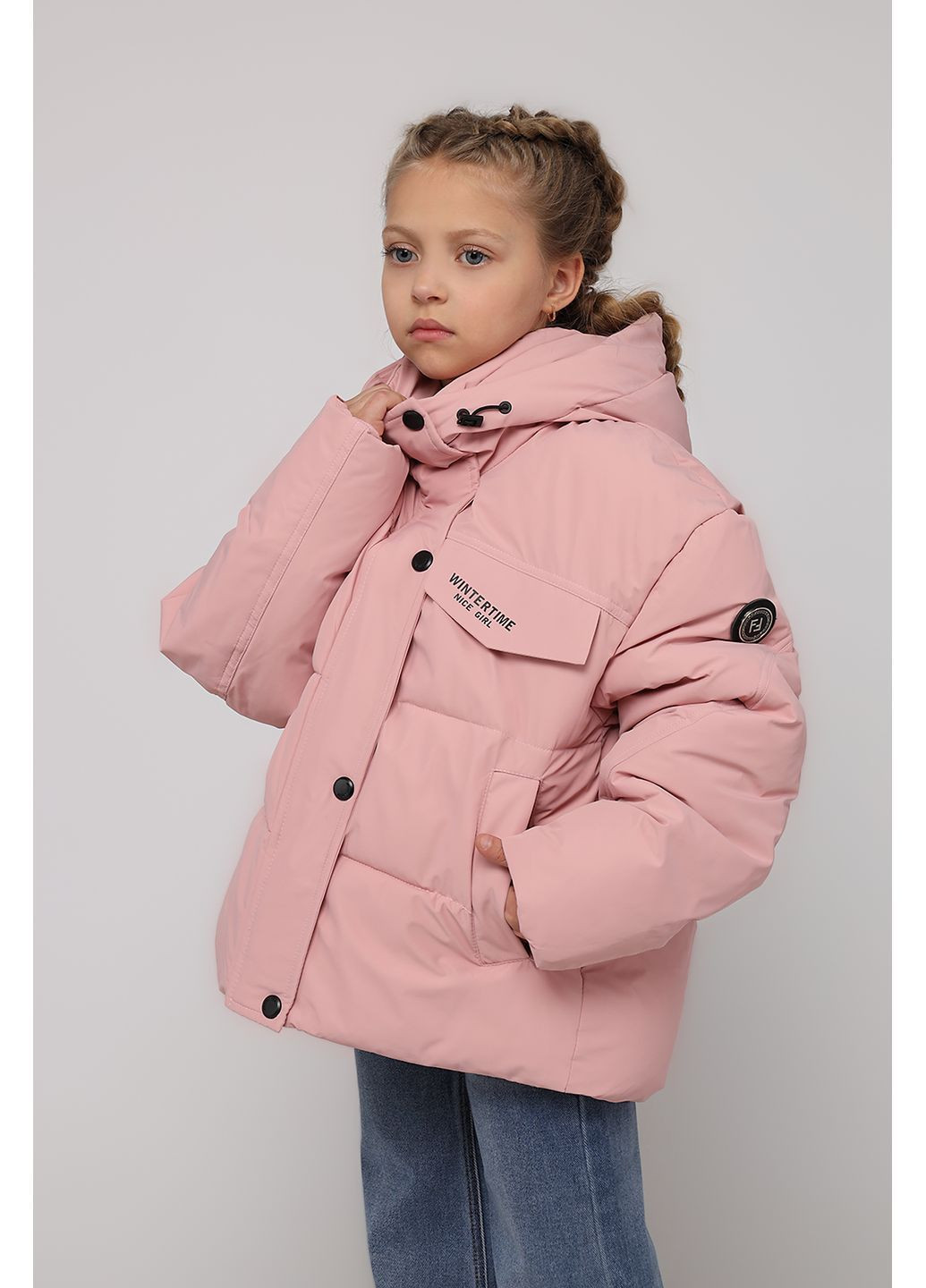 Розовая зимняя куртка для девочки цвет розовый цб-00280225 Yuki