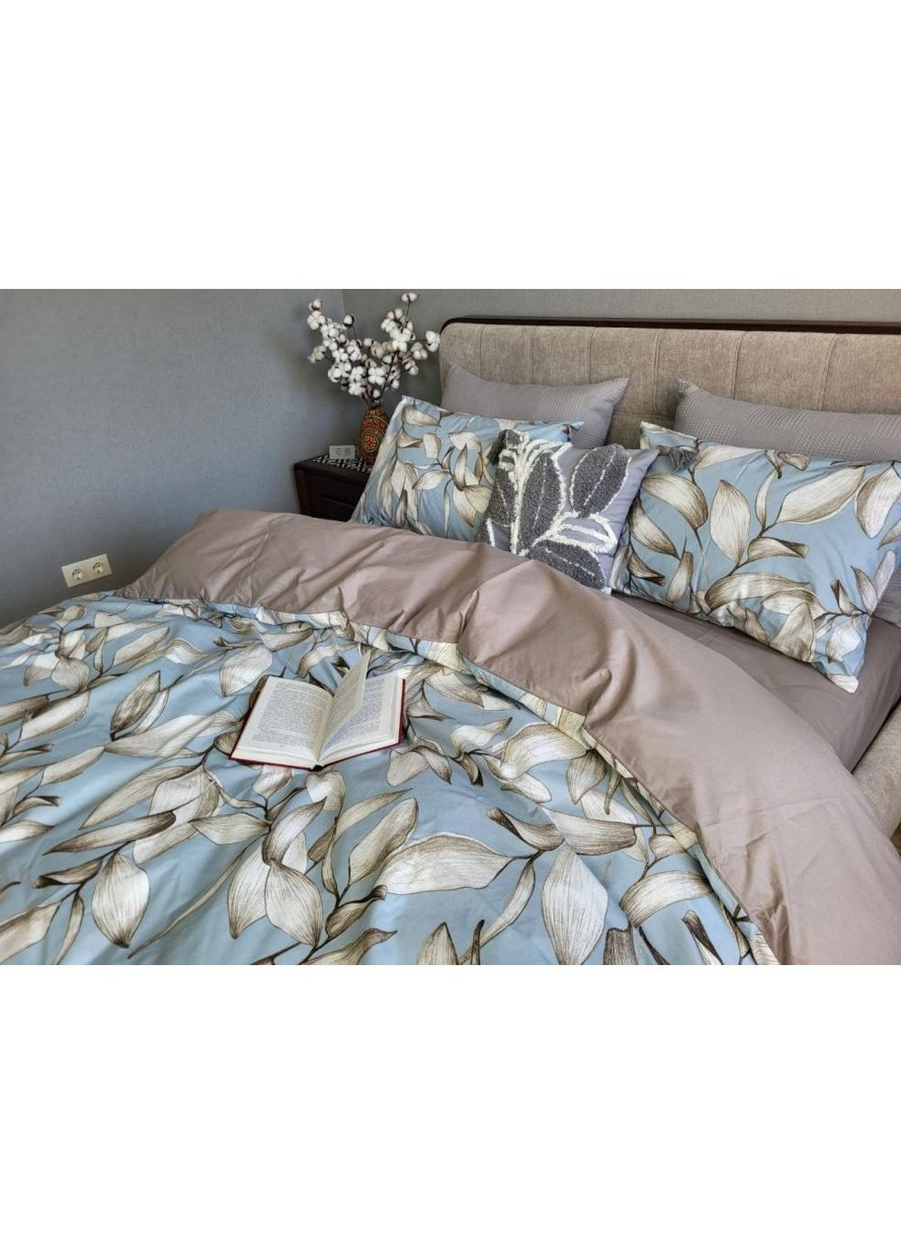 Постельное белье с резинкой Виола голуб., ранфорс Полуторный размер, наволочки 70/70 No Brand (364219981)