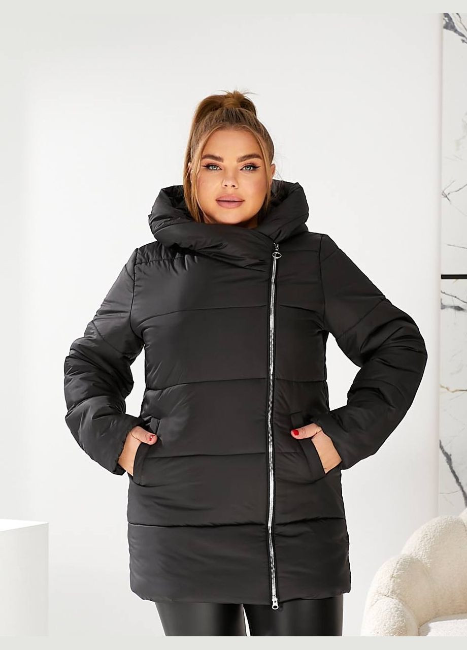 Черная зимняя женская зимняя куртка Fashion