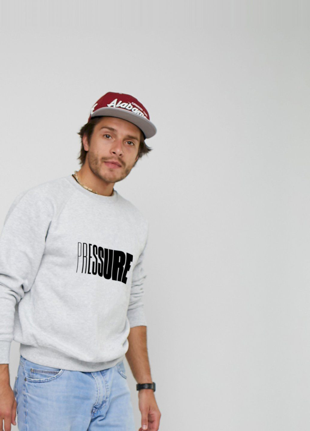 Серый свитшот мужской серый "pressure" YAPPI рисунок (303772918)