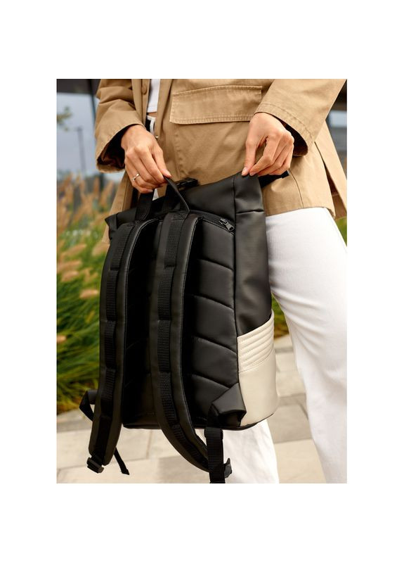 Жіночий рюкзак ролл RollTop X чорно-сірий Sambag (329692788)