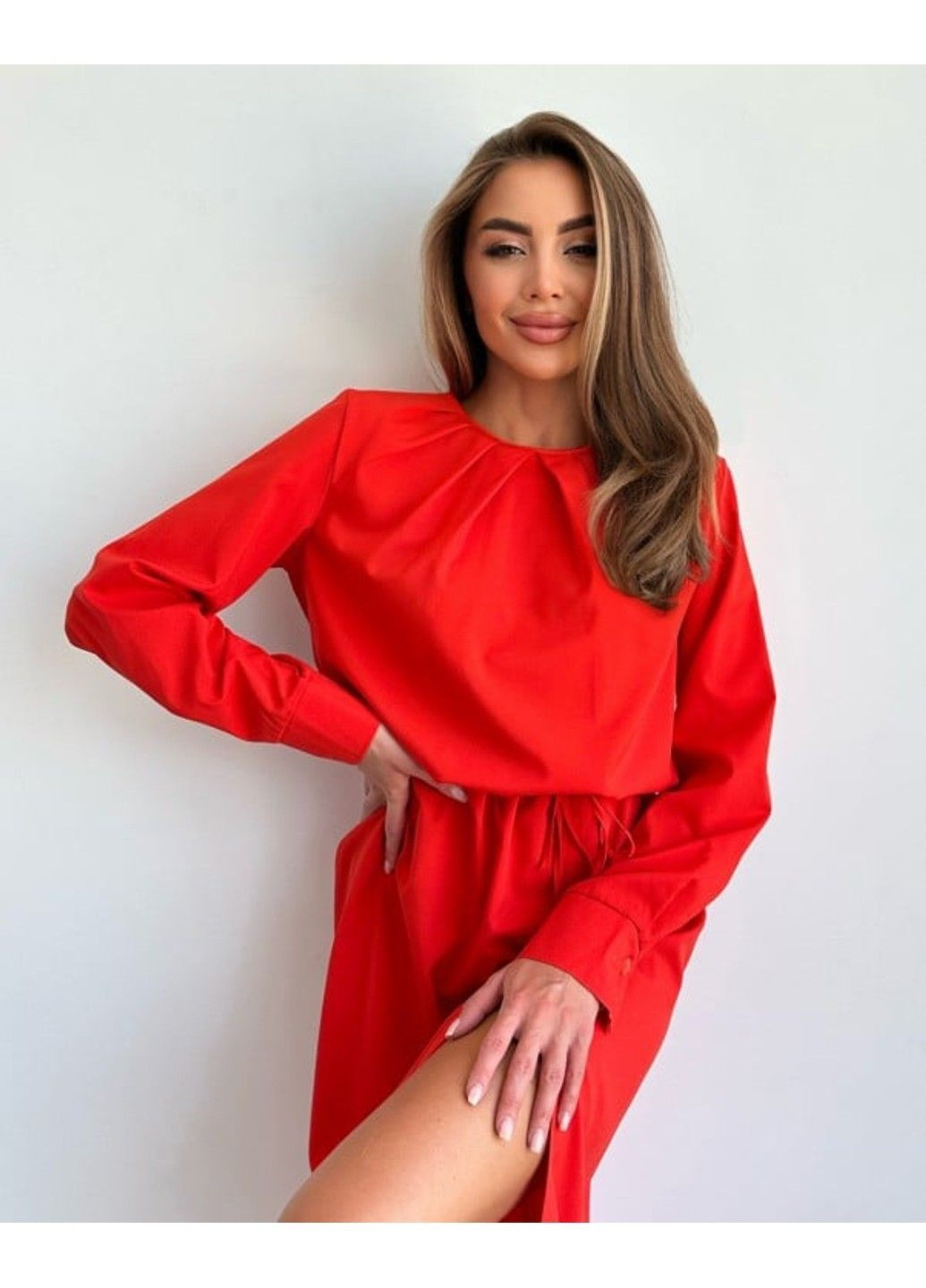 Коралловое повседневный платье 13792 xl коралловый ISSA PLUS