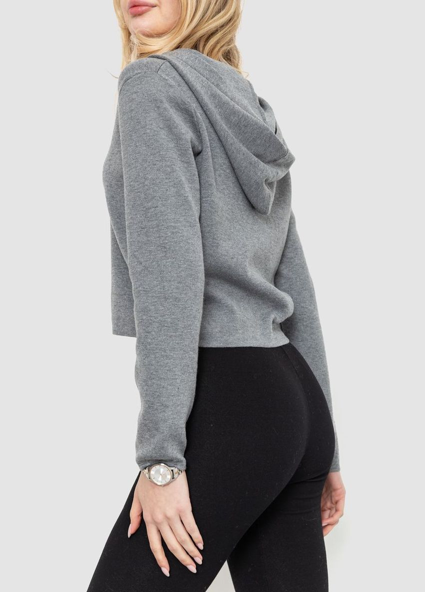 Кофта жіноча на блискавці з капюшоном, колір джинс, Ager (288751804)