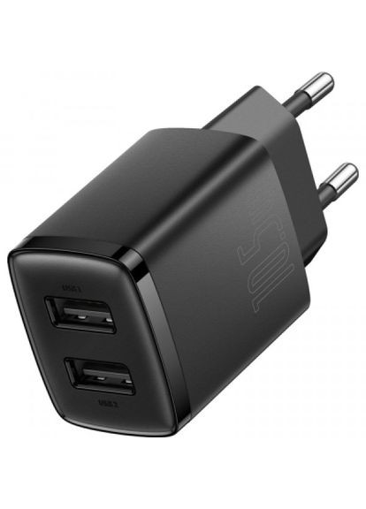 Зарядний пристрій Baseus compact charger 2u black (268147367)