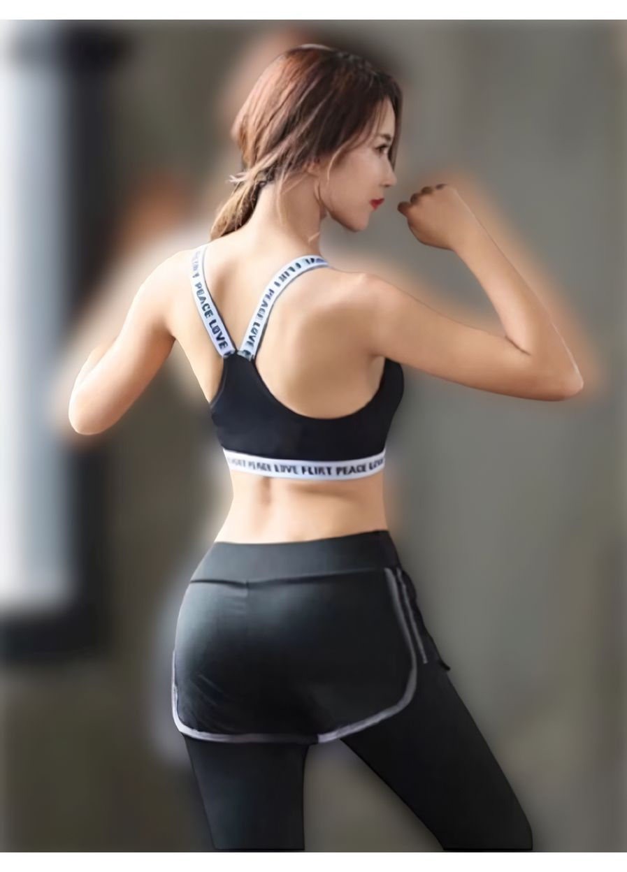 Спортивный топик для йоги или бега "Flirt" S-M Черный No Brand (368892710)