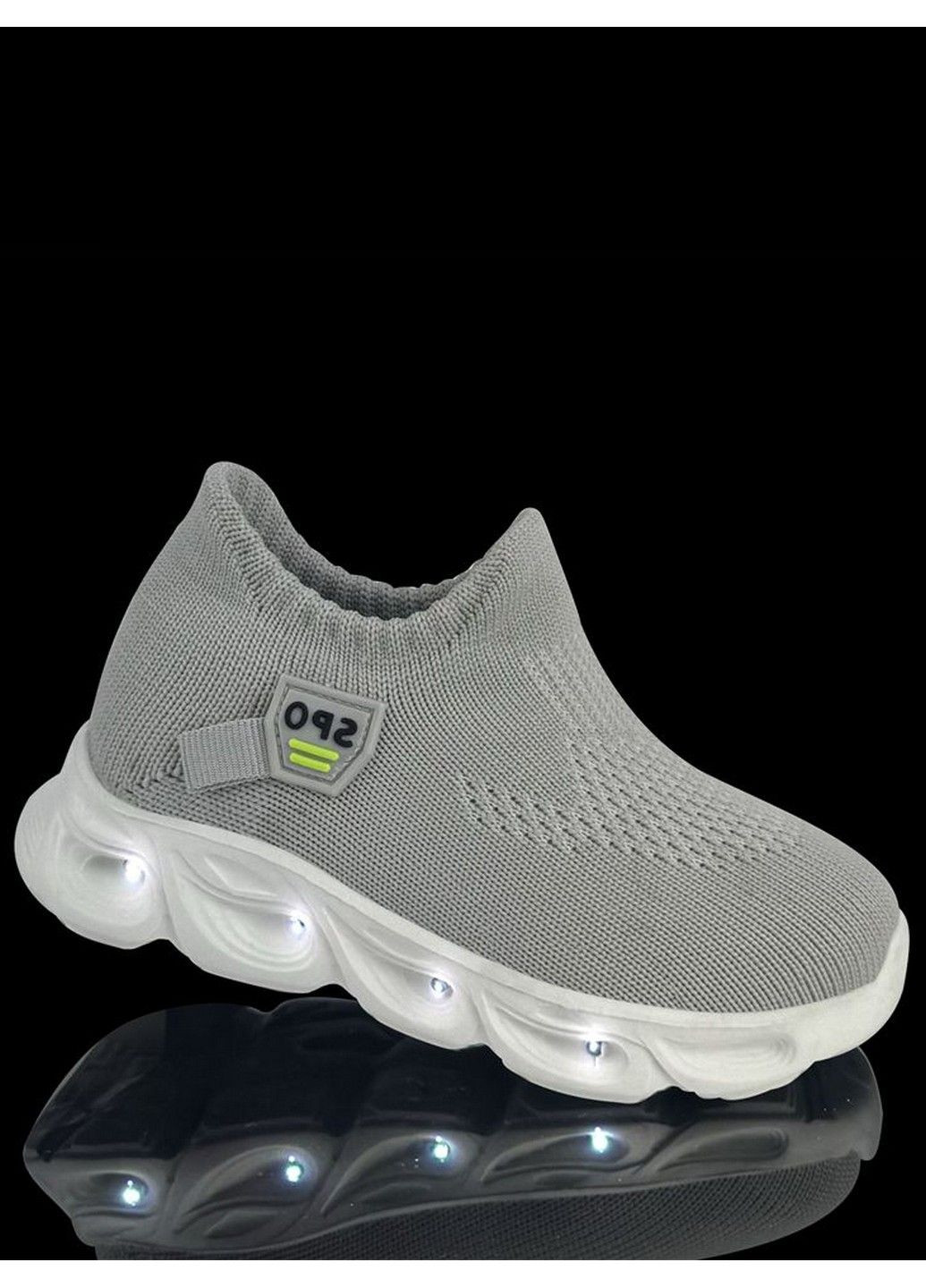 Серые всесезон текстильные кроссовки с led - подстветкой bp11411-1 Jong Golf