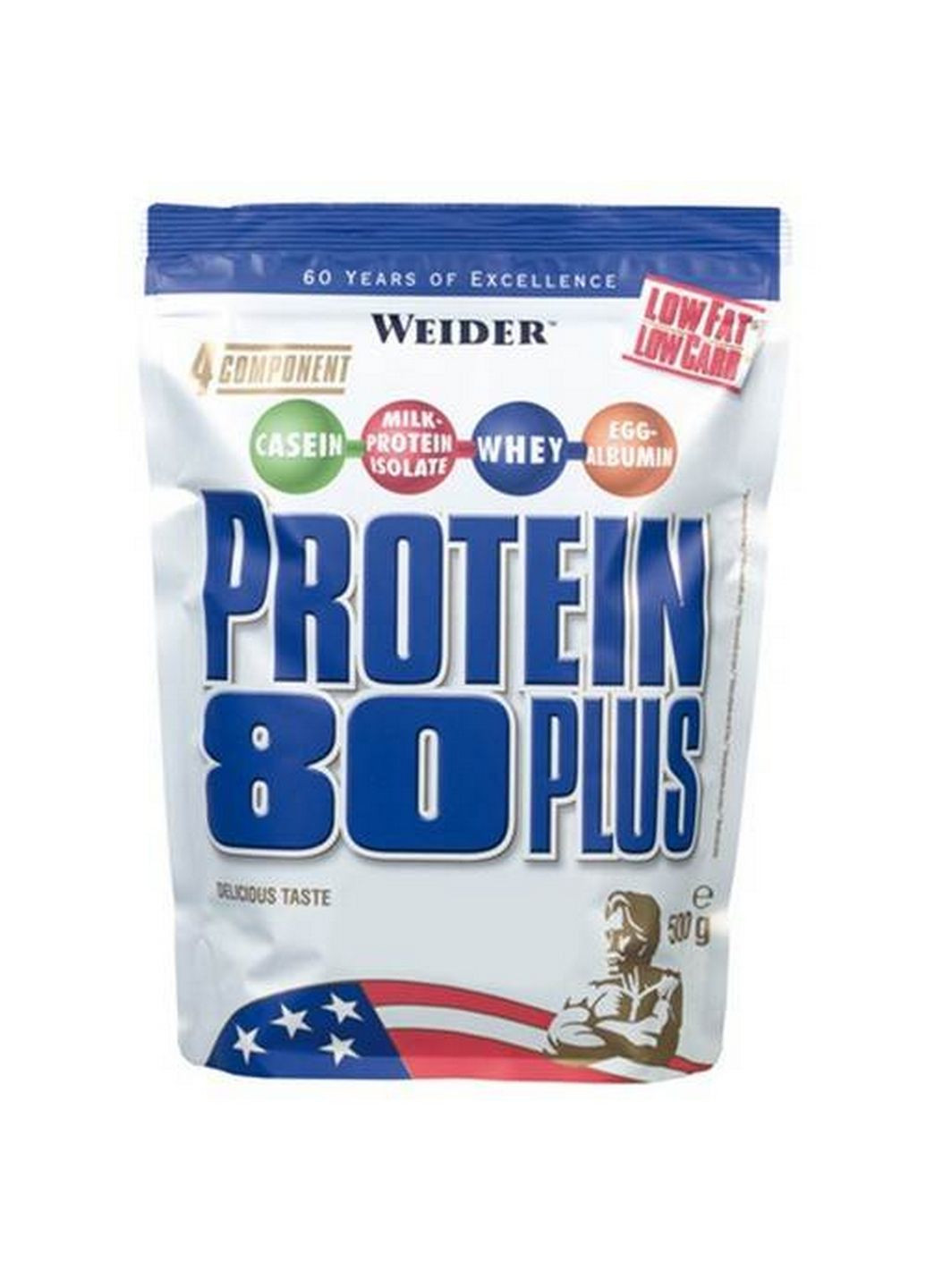 Протеїн Protein 80 Plus, 500 грам Горіх-нуга Weider (293339678)