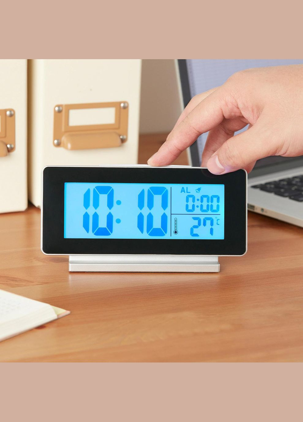 Годинник/термометр/будильник ІКЕА FILMIS 16,5х9 см чорний (30540827) IKEA (267902416)