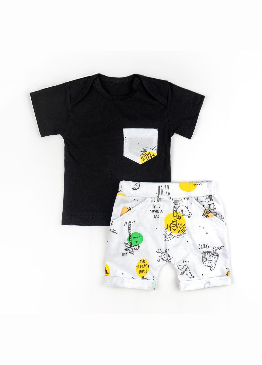 Комбинированный летний летний комплект футболка шорты dexter`s zoo черный;белый dexter's