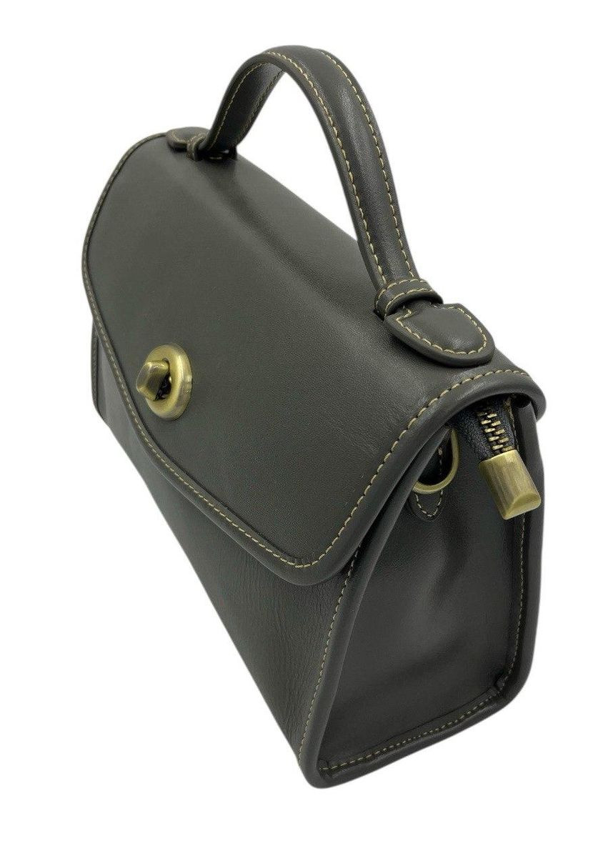 Сумка жіноча шкіряна невелика з натуральної шкіри сіра 858_gray No Brand (368801422)