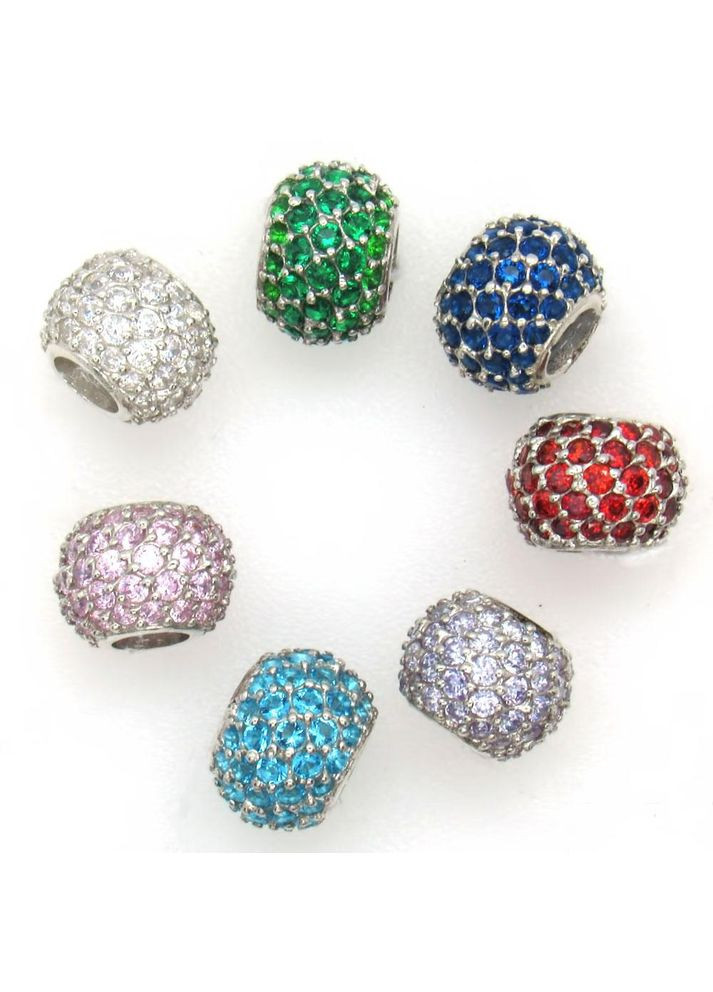 Серебряный шарм "Шарик средний" No Brand (350667104)