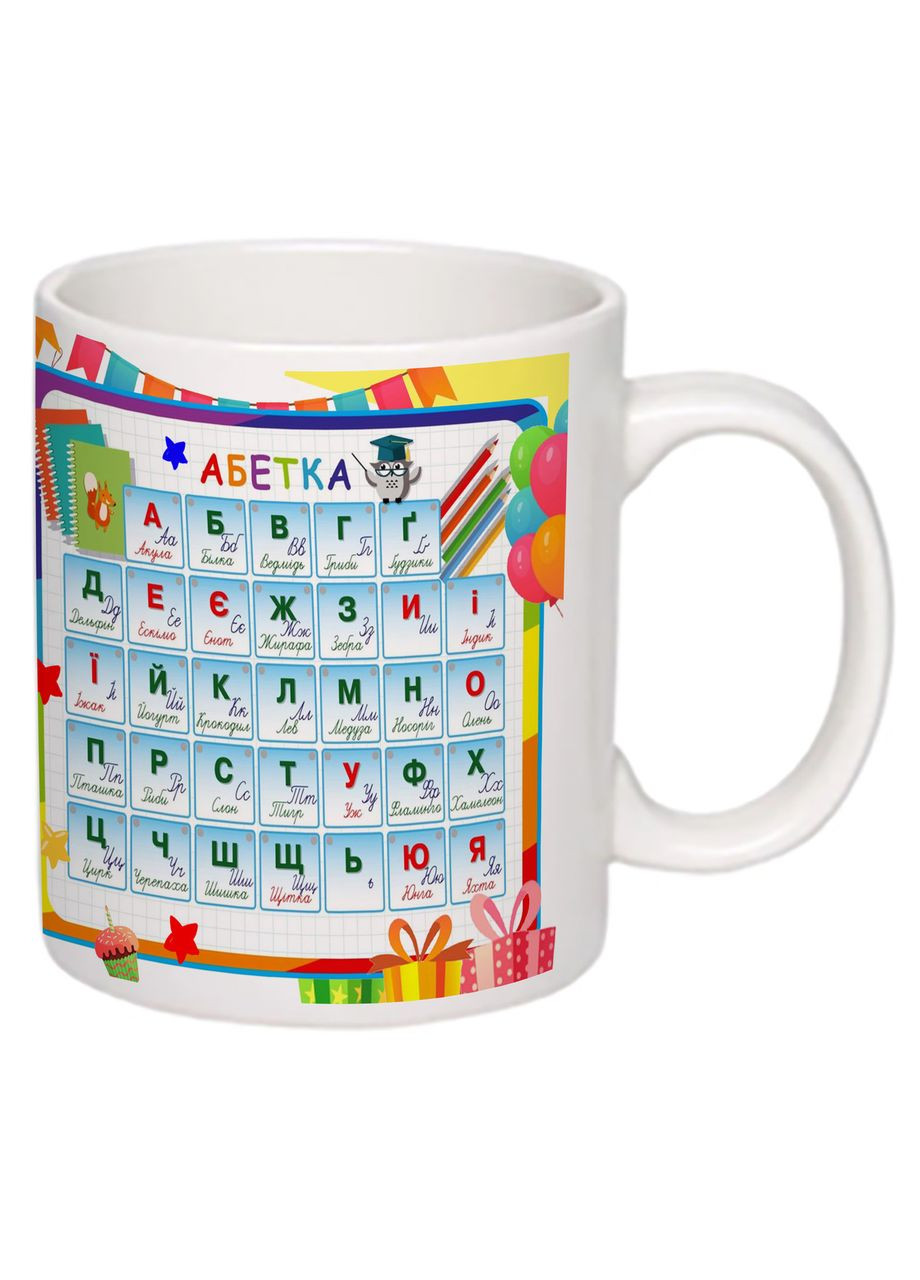 Чашка з друком "Абетка випускника" 330 мл (колір білий) (27204) No Brand (336965440)