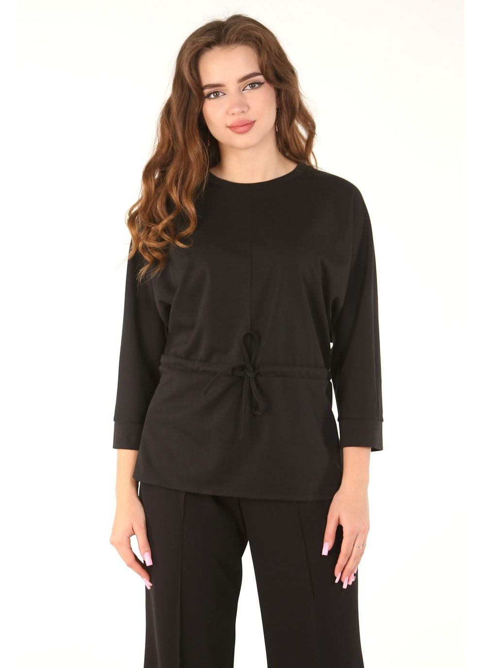 Туника женская 0381 трикотаж черный Актуаль (365656351)