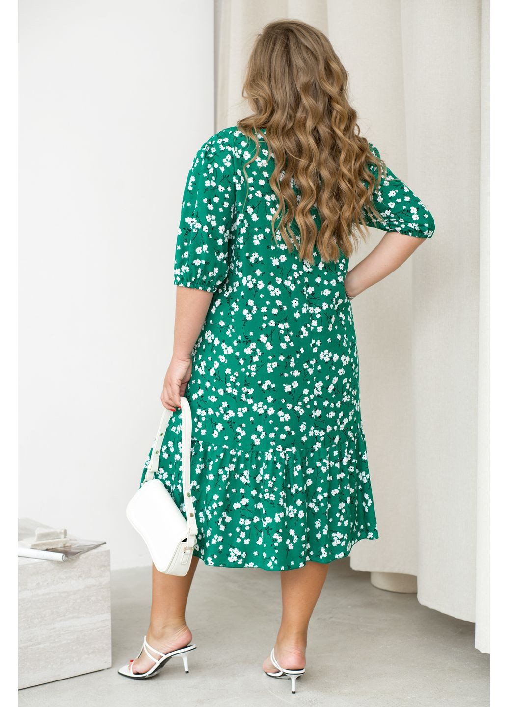 Зеленое платье Minova с цветочным принтом