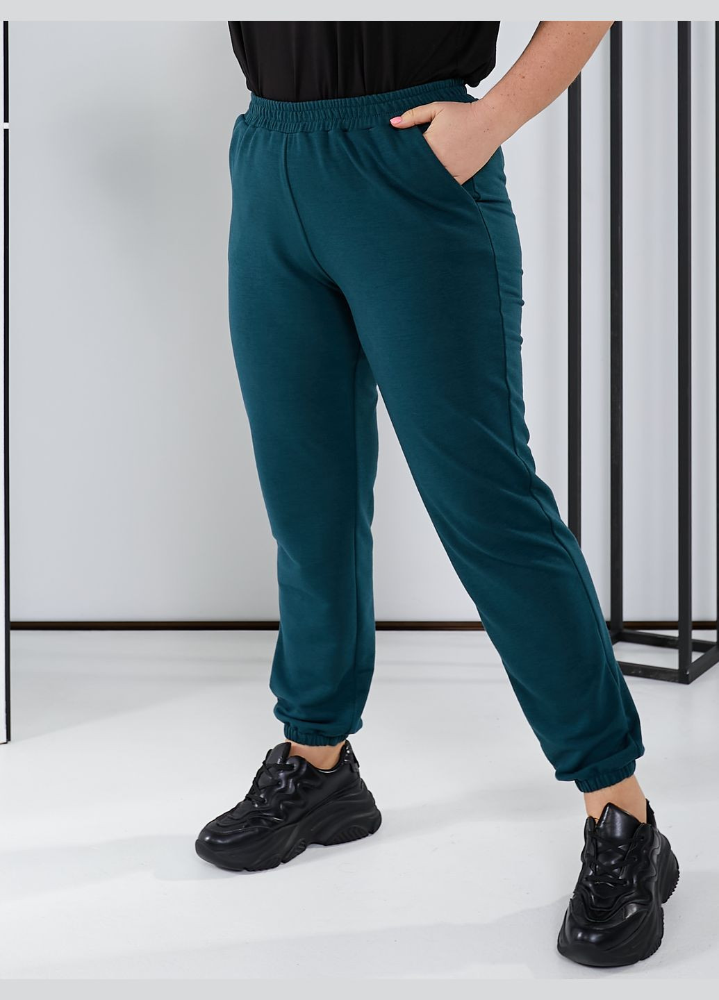 Зеленые кэжуал демисезонные джоггеры брюки No Brand