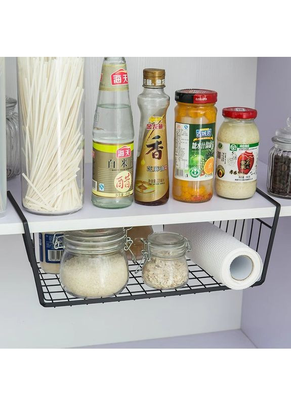 Додаткова підвісна полиця-кошик у шафу, для кухні, кімнати (чорна) China (366890779)