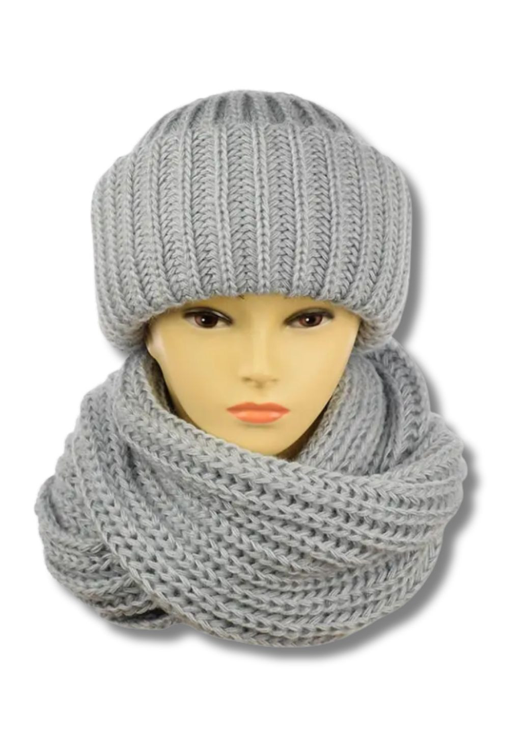 шапка + хомут - Барбара No Brand Жіночий зимовий комплект (353828258)