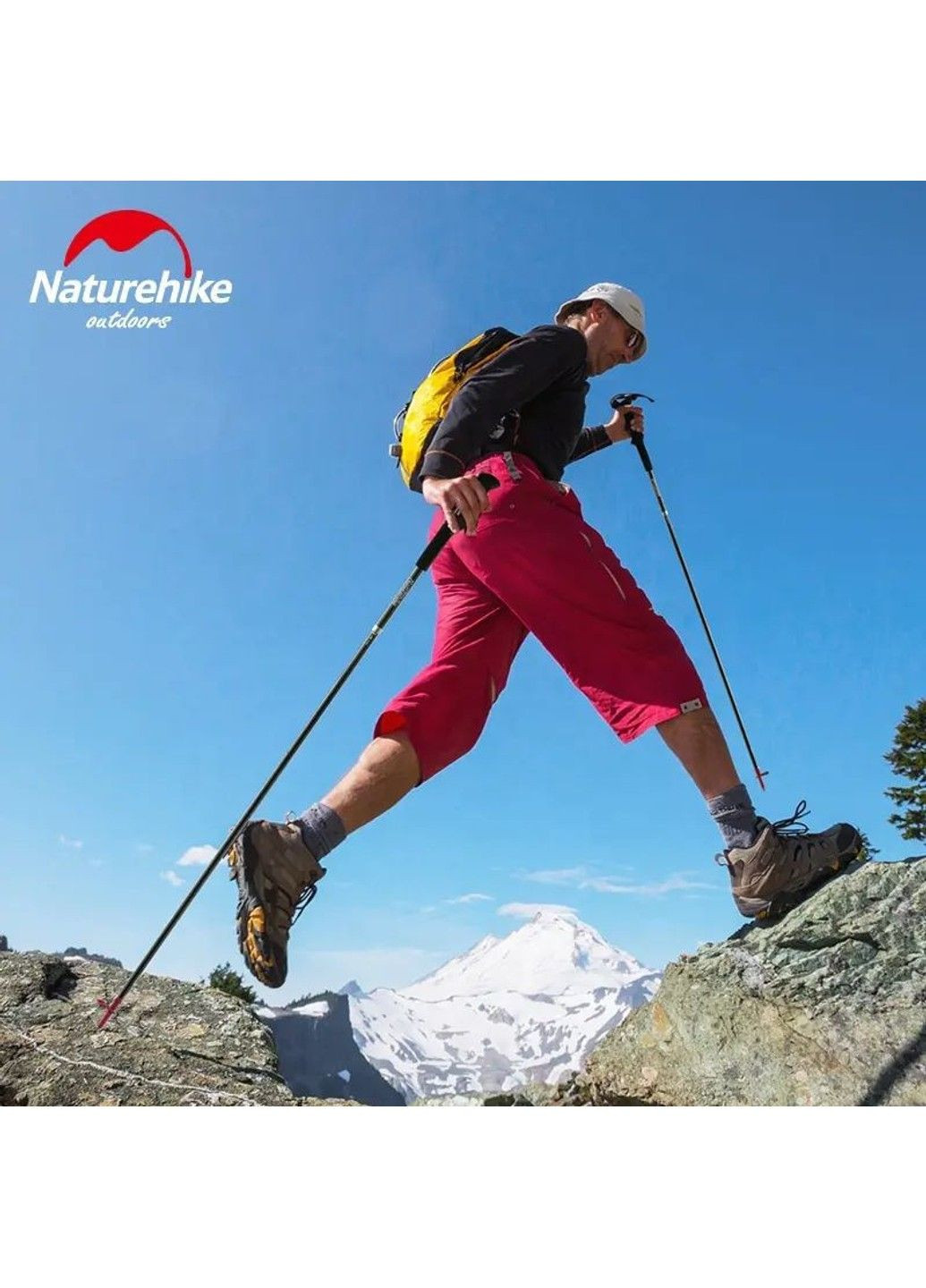 Трекінгова палиця Naturehike ST08 NH18D020-Z (110 см) Бордова No Brand (332769710)