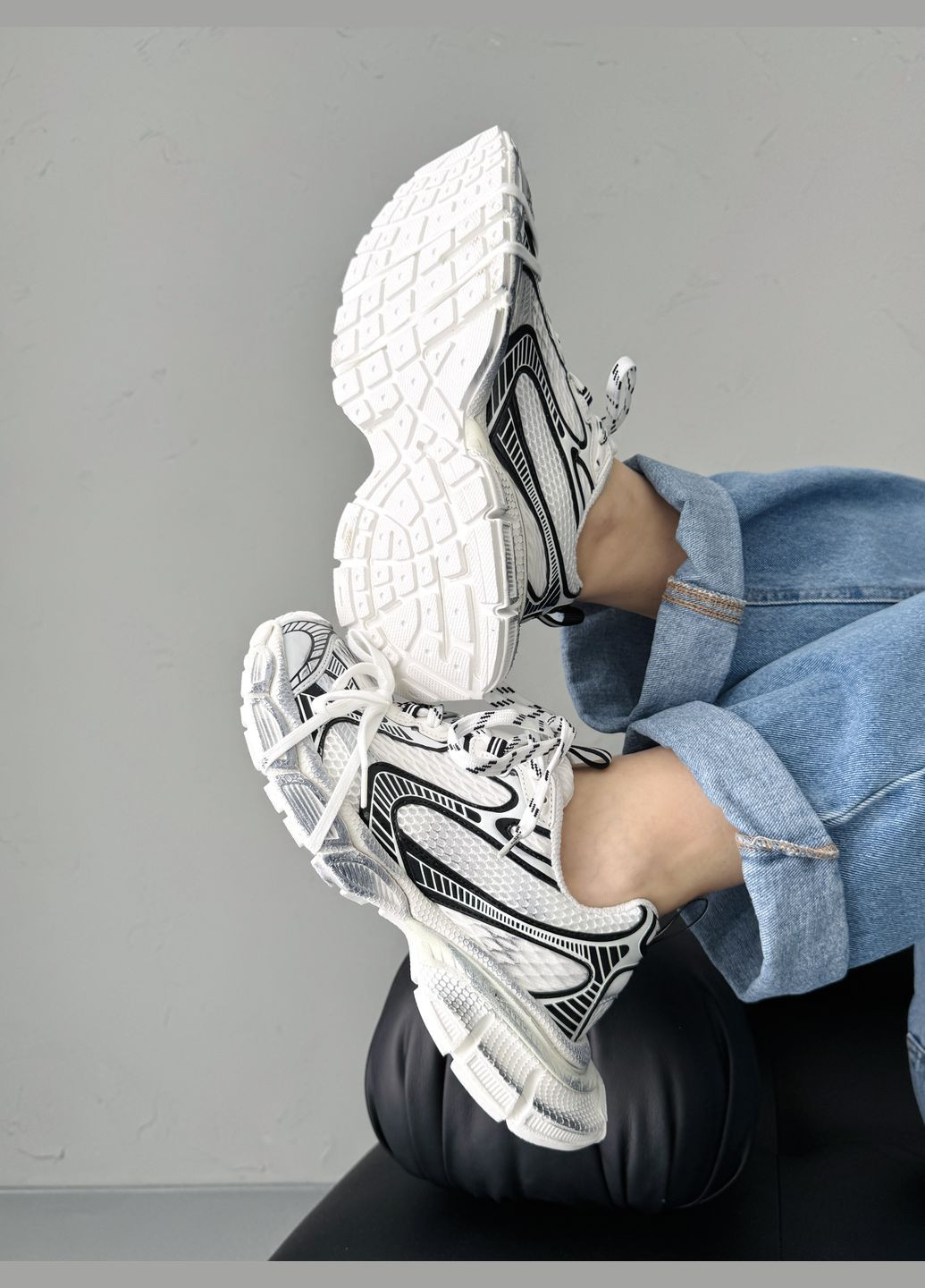 Кросівки жіночі Balenciaga 3XL White Black | Баленсіага 3ХЛ білі No Brand білі демісезони (341264133)