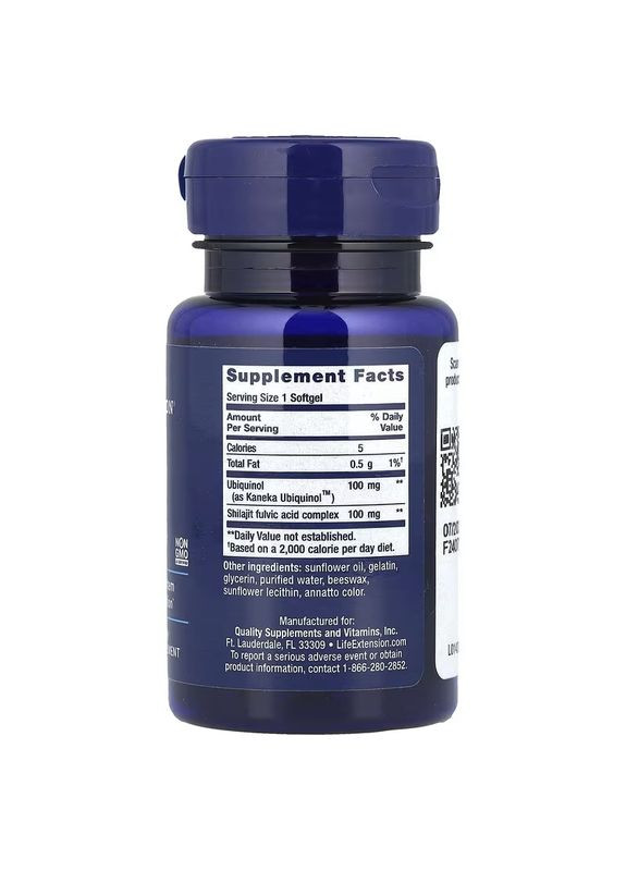 Убихинол с мумие, 100 мг, Super Ubiquinol CoQ10,, 30 гелевых капсул Life Extension (330626647)