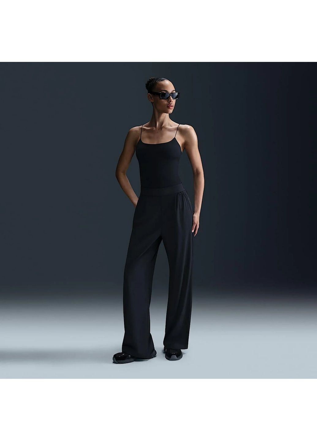 Брюки женские 24.7 Perfect Stretch WomenS Dri-FIT High- Waisted Loose Wide- Leg Pants Black Nike (364836432)