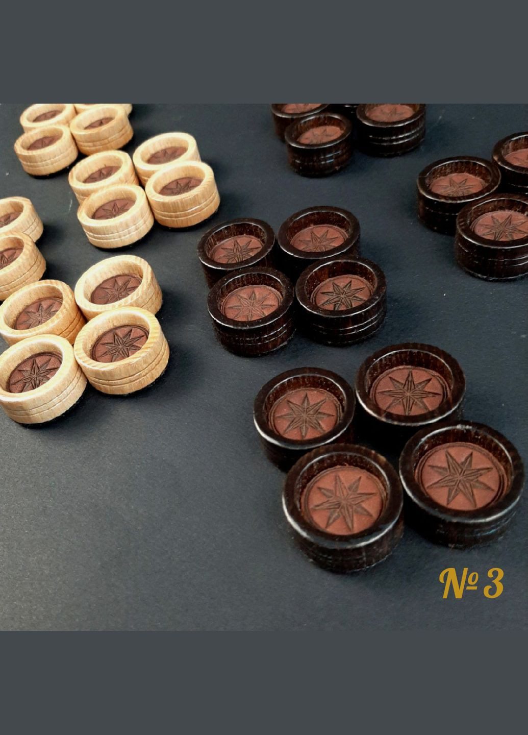 Фишки для нард с кожанной вставкой №3. 25х12 мм Вироби майстрів Зі шкіряною вставкою (316089560)