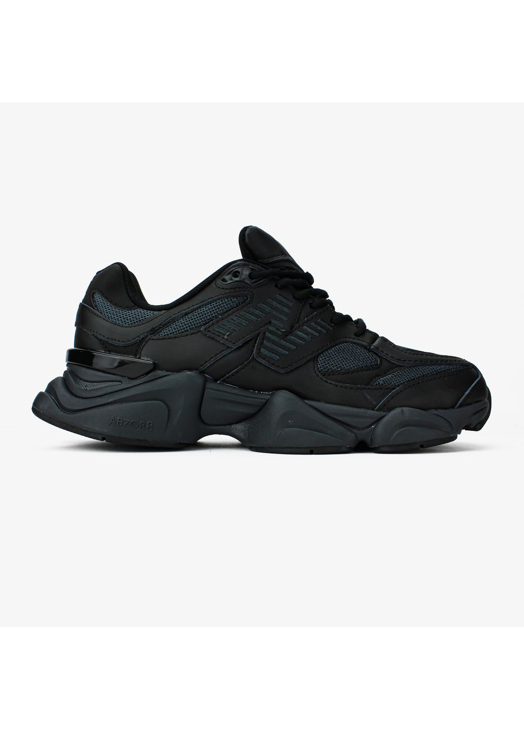 Чорні Осінні кросівки чоловічі і жіночі new balance 9060 triple black leather | нью беланс 9060 чорні No Brand