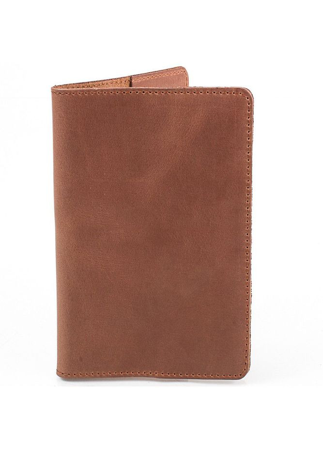 Кожаная Обложка на паспорт натуральная кожа, 14х10 см светло-коричневая No Brand (329746550)