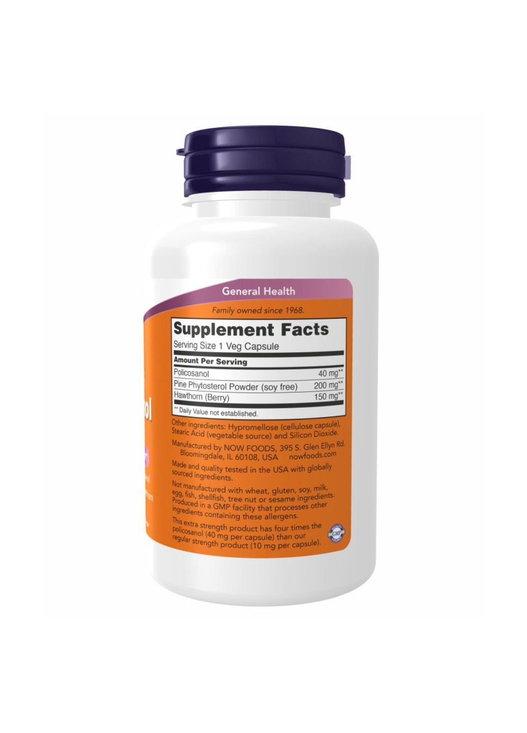 , полікозанол, 40 мг, 90 вегетаріанських капсул Now Foods (361972069)