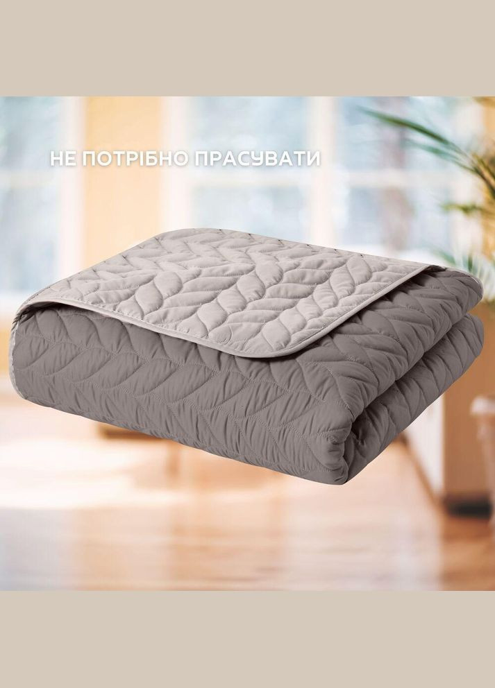 Покривало на ліжко 220х240 см Warmis двостороннє, міцне стьобання тканини, антиалергенне волокно сірий/беж IDEIA (322198804)