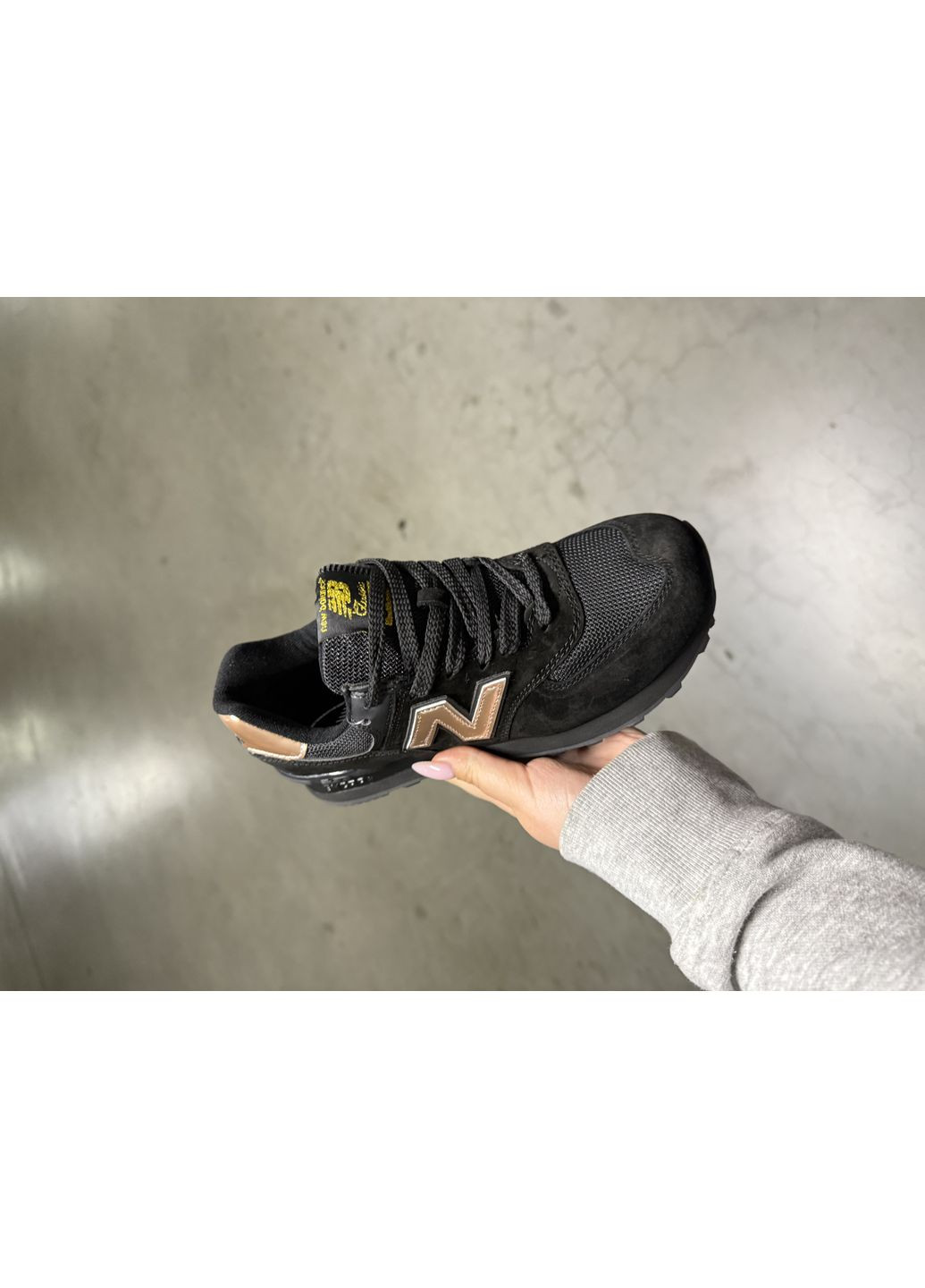 КРОСІВКИ ЖІНОЧІ NEW BALANCE 574 BLACK GOLD НЬЮ БЕЛАНС 574 No Brand чорні демісезони (369387732)