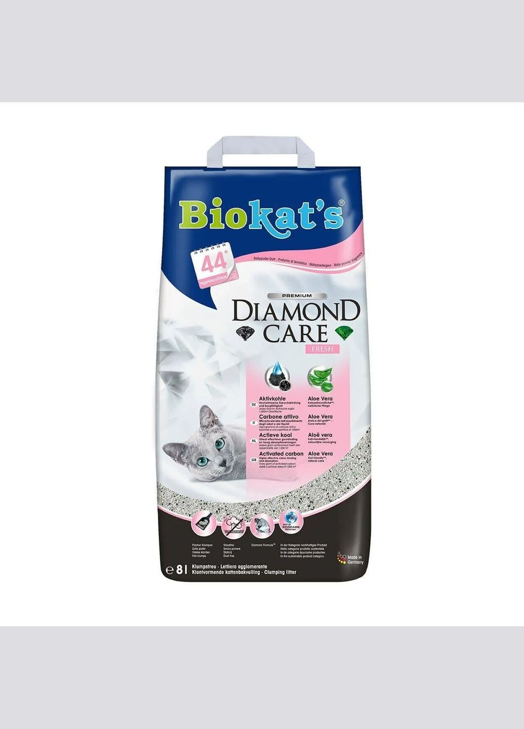 Biokats DIAMOND CARE FRESH, Наполнитель бентонитовый для кошачьего туалета, 8 л (613260) Biokat's (278308953)