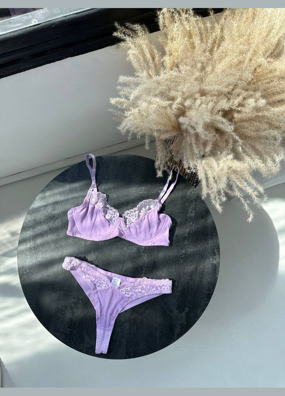 Фіолетовий демісезонний комплект нижньої білизни No Brand