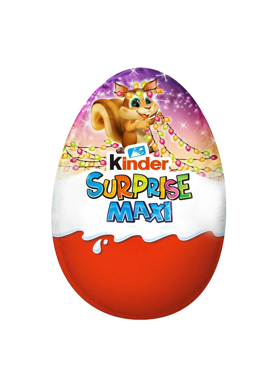 Шоколадне яйце Überraschung Rosa Maxi Weihnachten Christmas Білочка 100 г Kinder (369622452)