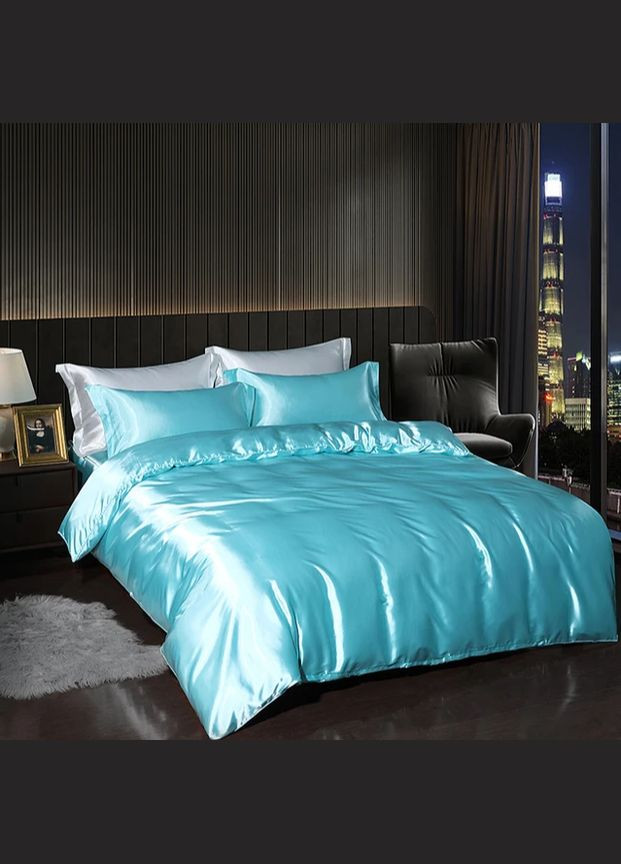 Постельное белье атласное Полуторный 150 x 210 см + 4 x 50 x 70 (В141402-4) No Brand (308755267)