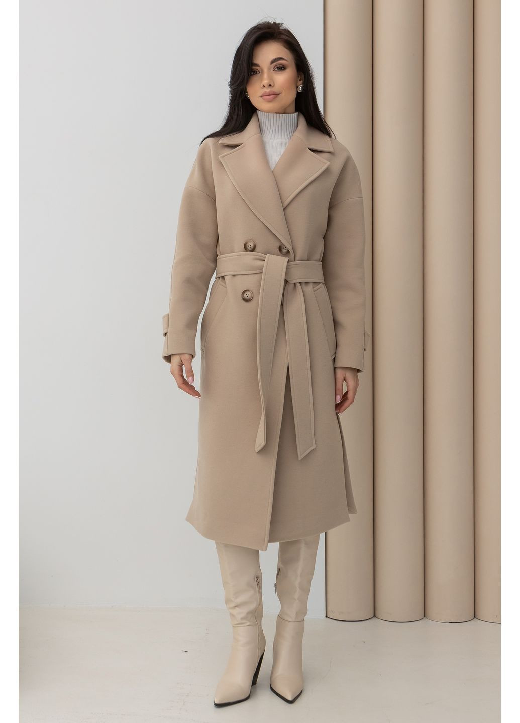 Песочное зимнее Пальто зимнее S06 CHICLY