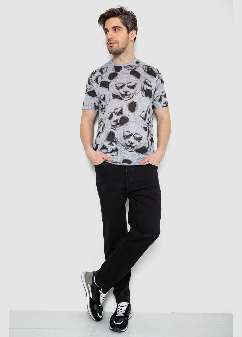 Сіра футболка чоловіча з принтом,, 244r6029 Andi